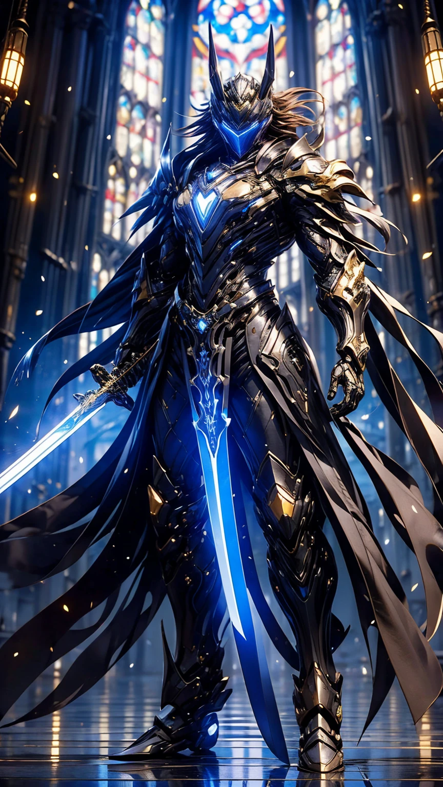  close-up of a person wearing a silver costume holding a sword, Silver Armor, なめらかな Silver Armor,  8k HD wallpaper jpeg artifact  ,  8k HD wallpaper jpeg artifact  , ethereal and Mecha theme,  overwatch sigma  ,  armor with a blue luminous core  , Threatening.Unreal 5,  Cybersuit, Cyber Armor,  8K high detailed concept art  ,  Ultra Wide Shot  ,  full body shot , (Masterpiece) , 最  High Quality  ,  High Quality  , (Futuristic:1.1), (  Paladin with a sword hidden in light  , The magic of light,  sacred,  wave,  silver and gold ), movie lights, (A wonderful future),  beautiful beautiful ,  very detailed ,  great composition  , Floating, , Writing depth  , (  very detailedCG,  unification of 8K wallpapers  ), (  beautiful detail background  ),  beautiful hair detail  , Dramatic light s, Gogeta, Mecha, 最 High Quality  ,  super high resolution forest background ,Photographically, 白い肌の魅力的なmale ,  beautiful hair detail  _Red Suit,  dark_ The illusion of standing in a church,  curly long hair ,  Red Moon , pixib, ,  graceful eerie  , ff14, Dramatic light , The illusion of standing in a church background,  manga style ,  Tsutomu Nihei style  ,  vivid collaboration  、Bright golden hair、male、  holding a large sword in attractive style 、Big Breasted 、 Big Breasted 、 Big Breasted 、 Fire Force、Arthur、 blue eyes、