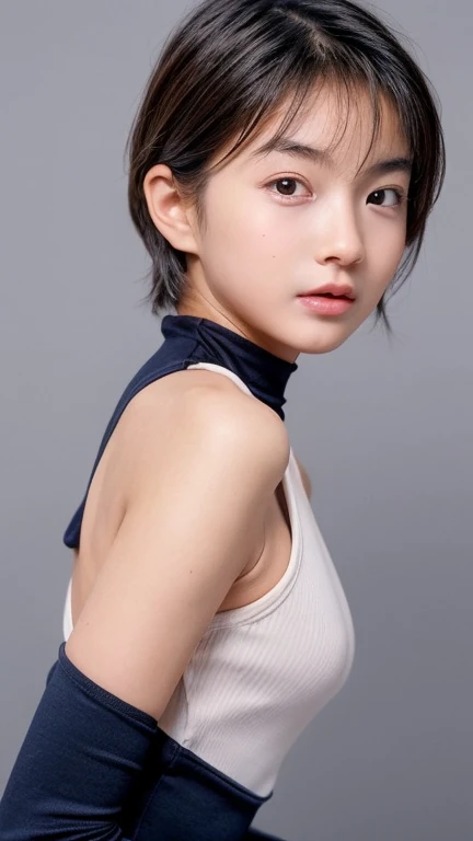 16K、22 year old Japanese woman、(Pure white off-shoulderのニットのロングセーター:1.8)、(Pure white off-shoulder:1.8)、(Plain navy blue mini skirt:1.8)、A very beautiful and symmetrical small face、(9-head small face:1.8)、Big and beautiful eyes、Beautiful, large, firm breasts that don't sag、bare clavicle、Naked shoulders、Deep cleavage、(Super long and lustrous straight hair that reaches down to the waist:1.8)、(Long Straight Hair:1.8)(Brown Hair:1.8)、(Long and slender legs:1.8)、(She looks at the viewer with her beautiful eyes and a genuine expression of adoration.:1.8)、(Always be alone in the photo:1.8)、(One adult female:1.8)、(No anatomical abnormalities:1.8)、(One adult femaleだけしか写っていない:1.8)、(One adult female:1.8)、