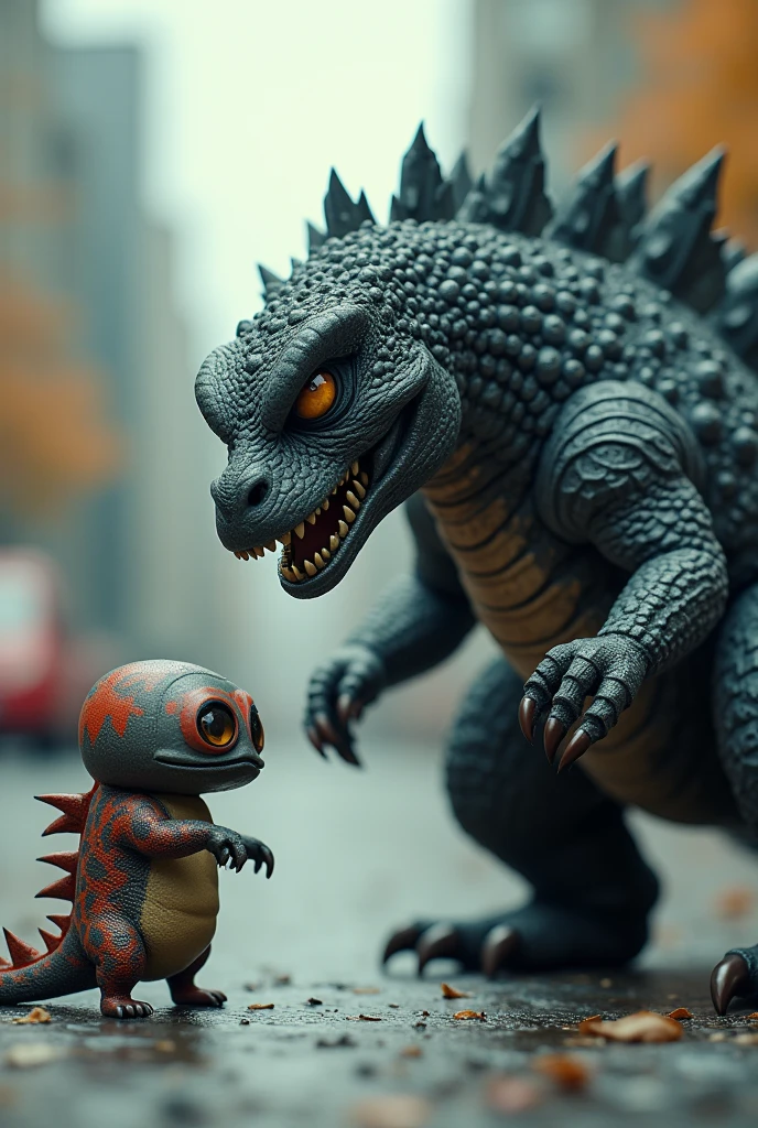 Godzilla with big tits and vagina pisses on a child