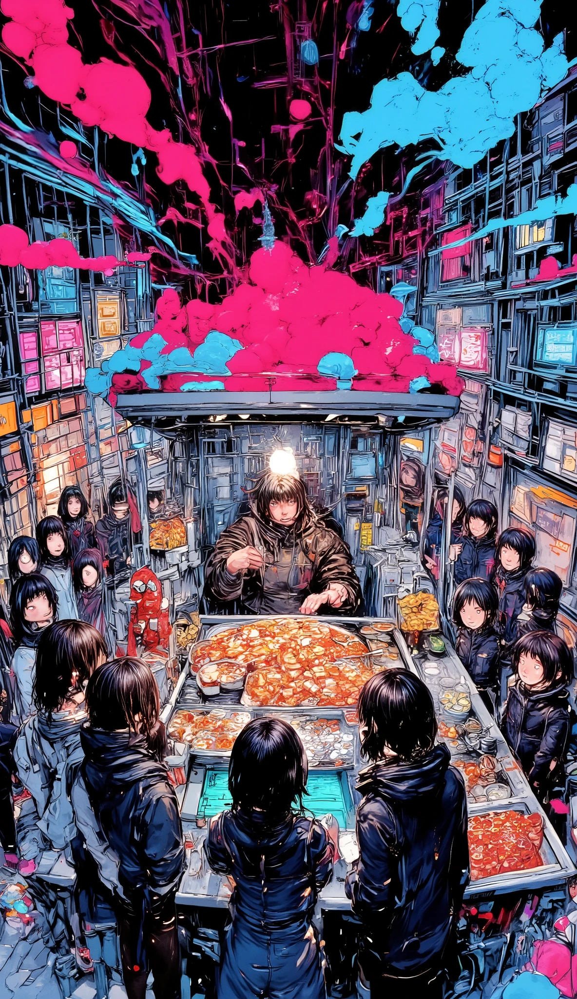 Street Food Stall, Manga style, de comic