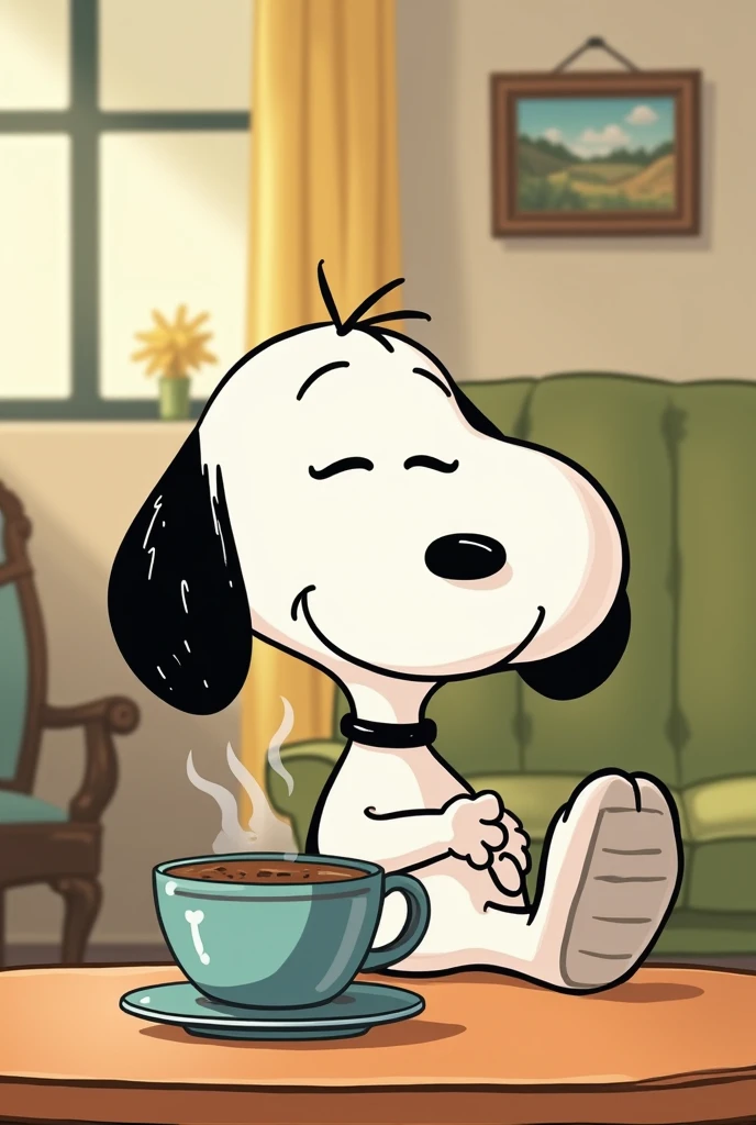 Snoopy studying 