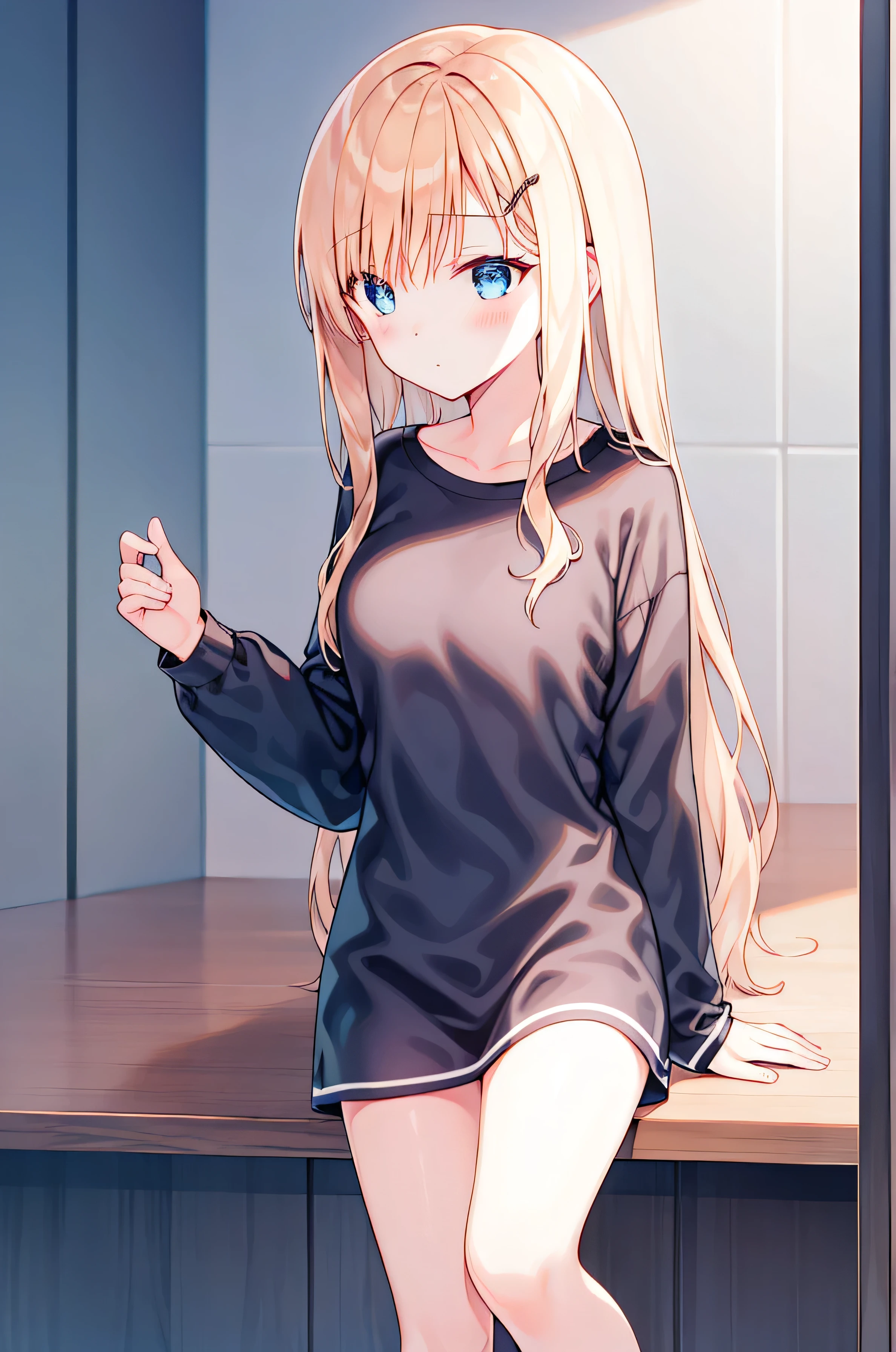 without background Spread your legs apart elementary student a blond