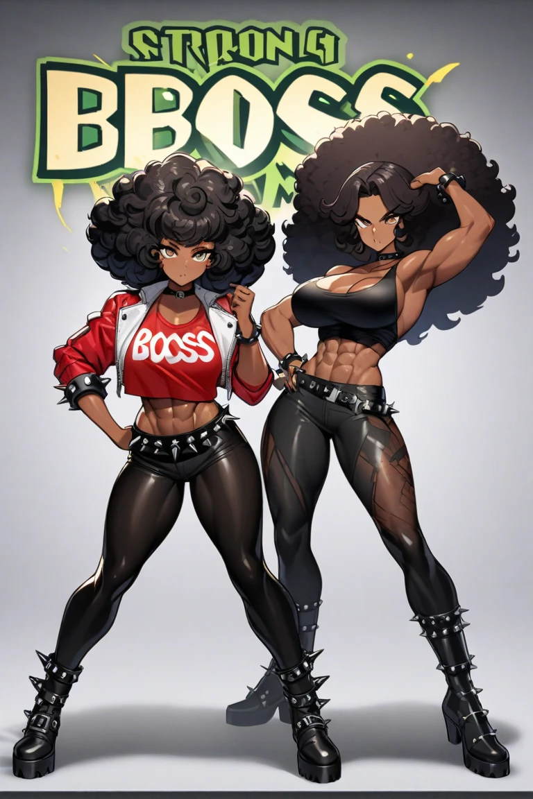 light skin middle aged small drugged gorgeous Jamaican woman , tired and sleepy, on drugs, messy black dreads, tattoos, in handcuffs, wearing prison jumpsuit with logo, , in jail cell with gorgeous black woman curvy, showing big ass, (( cameltoe ))