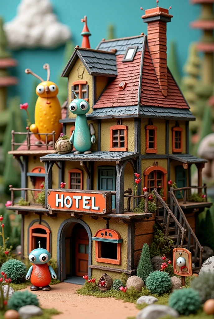 Hotel diorama using recyclable material 