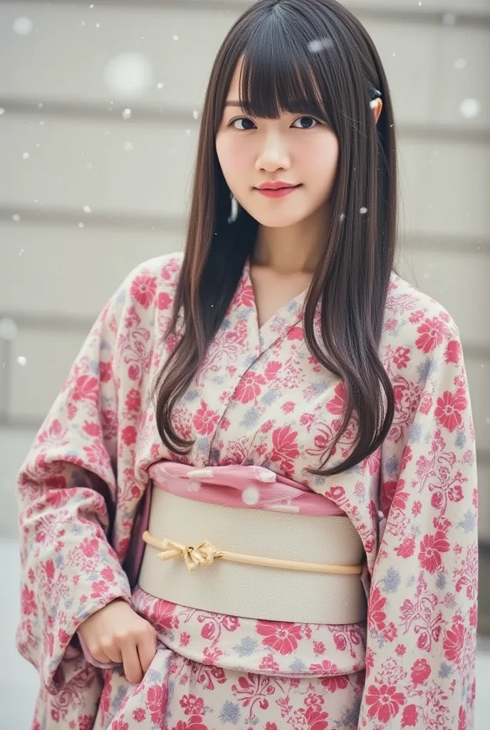 Best-quality, Masterpiece, Ultra-High-Resolution, (Photorealistic:1.4), Raw-Photo, 1girl, the most famous Japanese idol, wearing Japanese-KIMONO, upturned ass that wearing Japanese-KIMONO, looking at viewer, innocent-smile, the most cute face, the most beautiful big-eyes, the most beautiful hair, the most beautiful skins, the most beautiful long-eyelashes, the most beautiful lips, the most beautiful hip