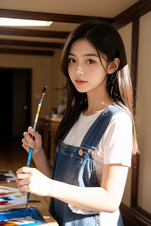 Ali discovering the paintbrush in the attic.