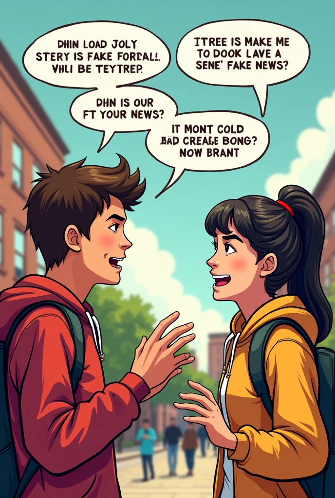 Comics merong dawalang estudyante nag uusap sila ng balbal na salita tungkol sa fake news