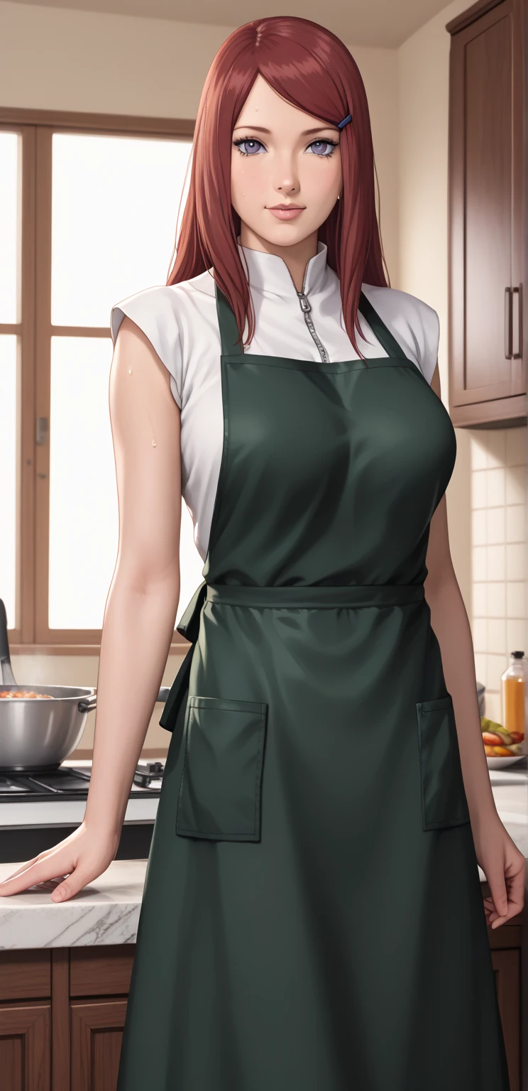 masterpiece, highest quality, Beautiful woman, whole body, Detailed hairstyle, I was sweating, Mature Woman, indoor, Kushina Uzumaki, Red Long Hair, big breasts, naked, naked apron, kitchen, cooking（8k，RAW Photos），（Best Quality），（Masterpiece Loose），（Realistic，）（Realistic），（High resolution），Hyper Detail，（Gentle Realism：1.1），Beautiful Face， （1 Female：1.1），High resolution), (8k), (Very detailed), (4K), (Pixiv), Perfect Face, Beautiful eyes and face, (highest quality), (Very detailed), Detailed face and eyes, (alone), Textured skin, absurdes, High resolution,