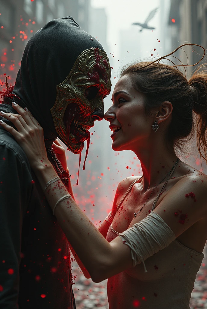 Human girl in love with a Zombie boy, destroyed world, virus outbreak