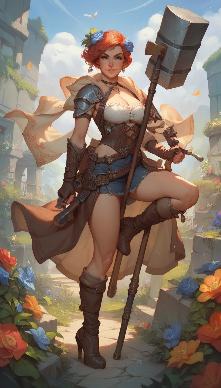 here a woman with a mushroom hat on standing in a field of mushrooms, peter mohrbacher. unreal engine, peter mohrbacher style, mohrbacher, style of peter mohrbacher, wlop and krenz cushart, in style of peter mohrbacher, in the art style of mohrbacher, peter mohrbacher artstyle