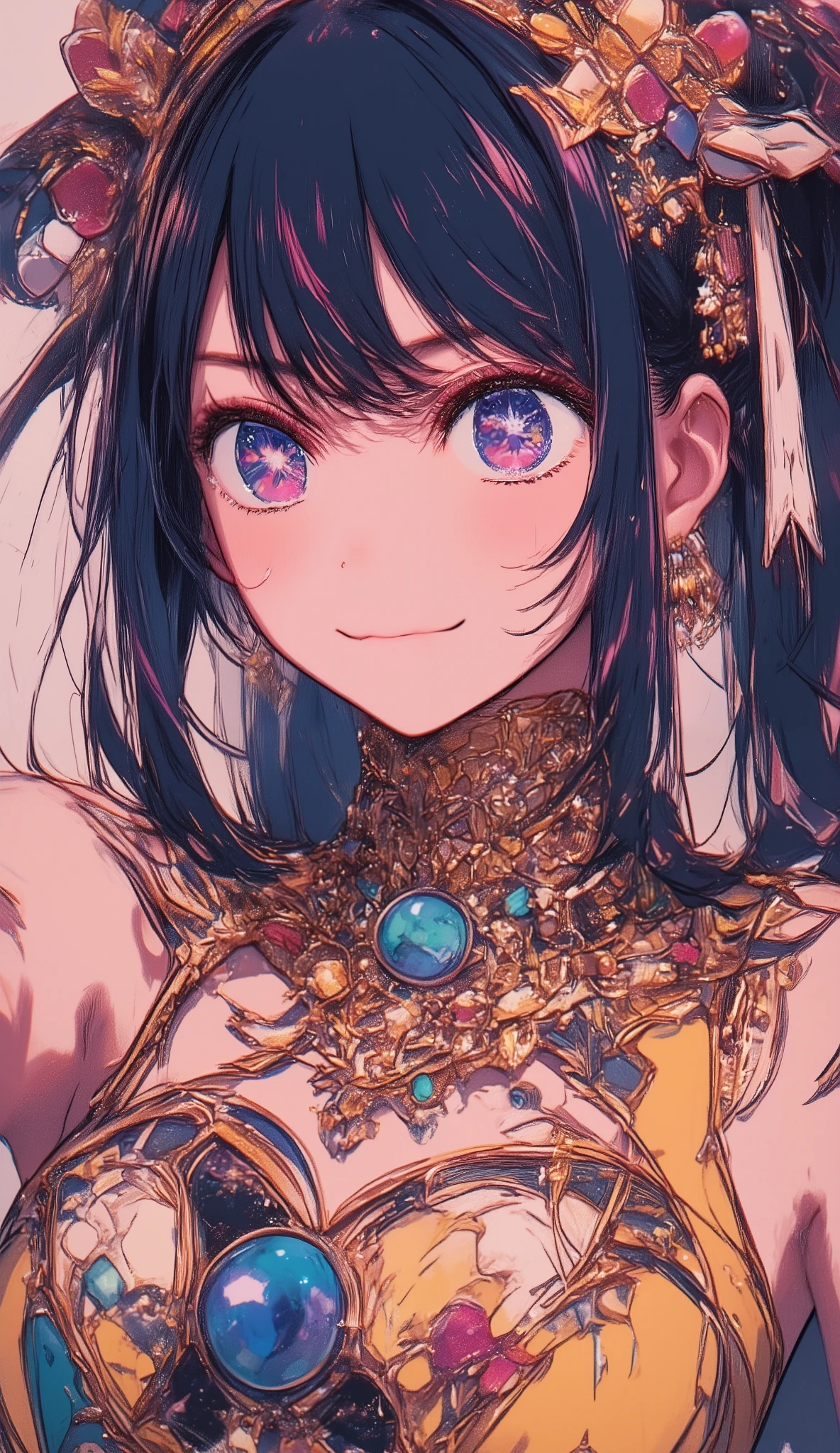 Love Hoshino、 idol costume、  upper body、 、  simple background