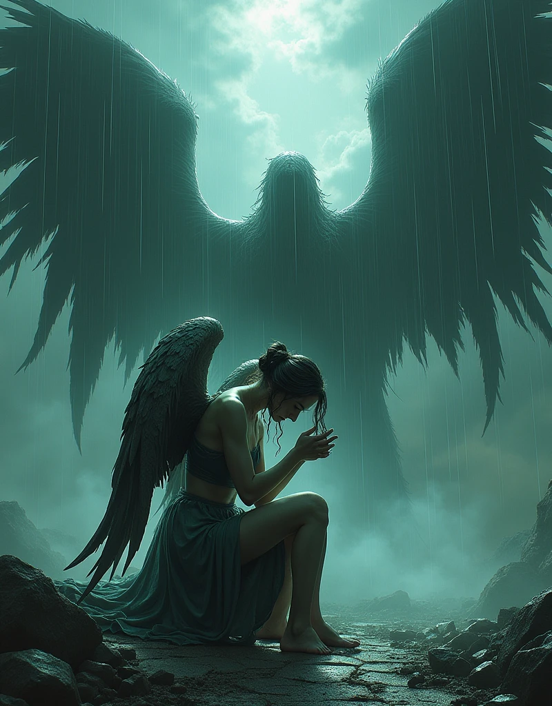 Lilith plummeting into the void, losing her black wings, was caught by a giant hand.
