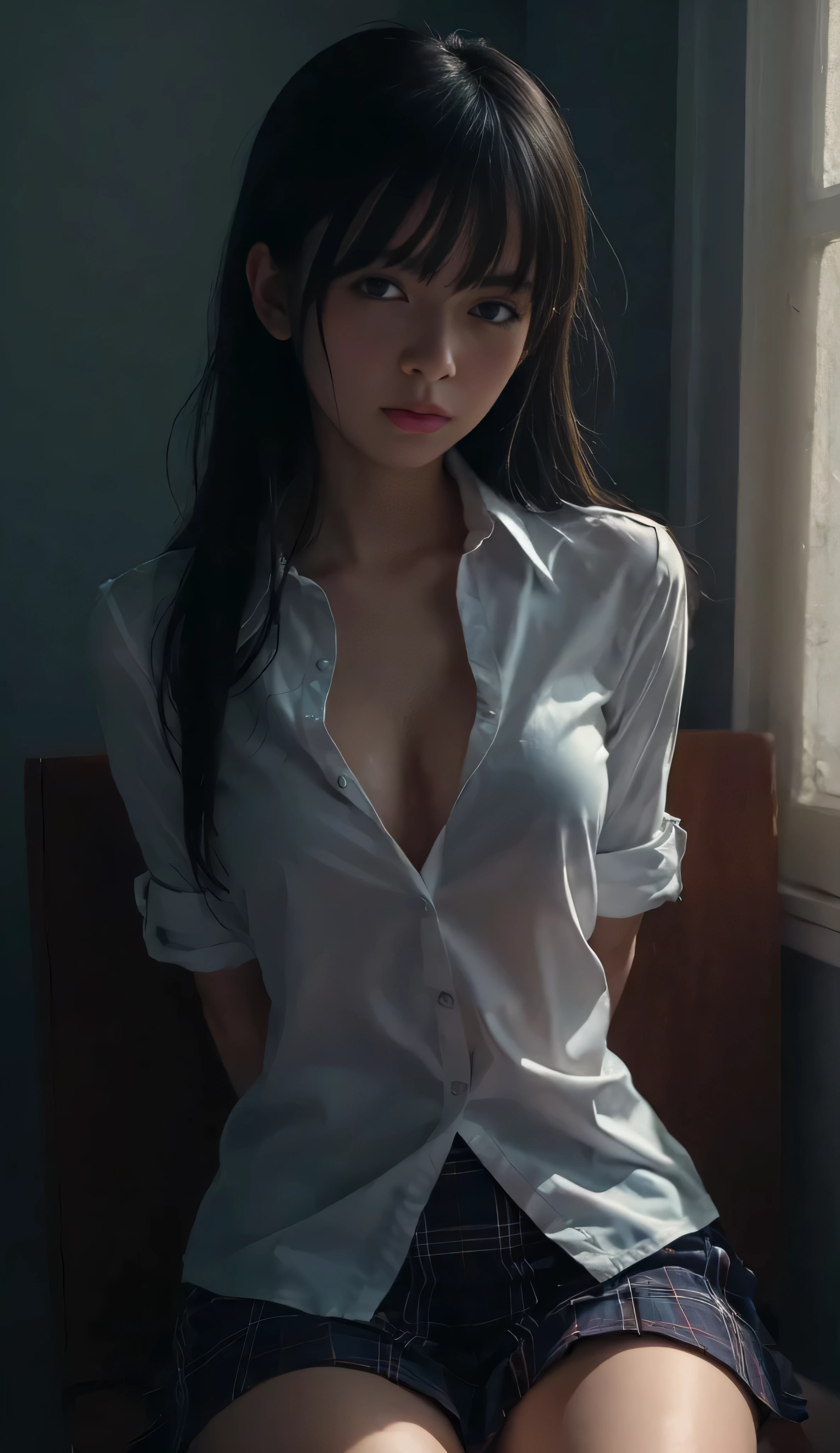 1 Japanese female, 30 years old, Baby Face, ((Small breasts:1.5)), puppet, Hair that falls over the shoulders, Black Hair, (blush:1), shy, ((Table Sex)), (Masturbation:1.5), (Pussy juice:1.2), ((White sheer shirt,Mastoid process)), (Tight Skirt), Stylish white satin panties, Realistic private parts, Black knee socks, Skirt flip, (Showing panties:1.2), Slender body, Highest quality, High resolution, Highly detailed face, Perfect lighting, (Perfect hands), The exact number of fingers、Exact number of legs、Exact number of arms, (Anguished expression:1.2)、Sexy Looks、look up、mouth half open、climax, ((Embarrassed look))、The facial expression of a person who is holding back from going to the toilet, Good vibes, Performance, At the office