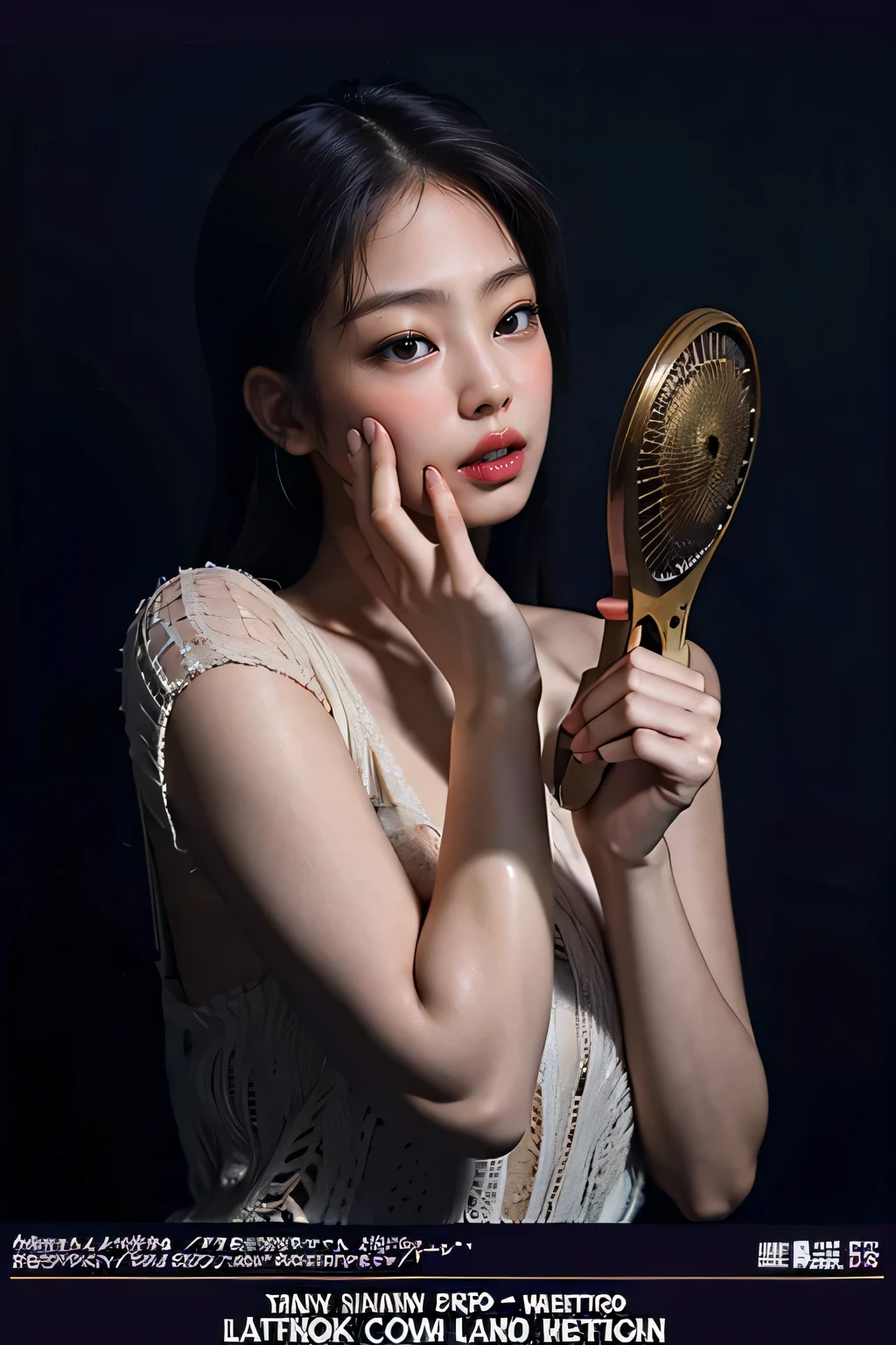 black pink jennie, almond eyes, full lips, big and voluptuous breasts