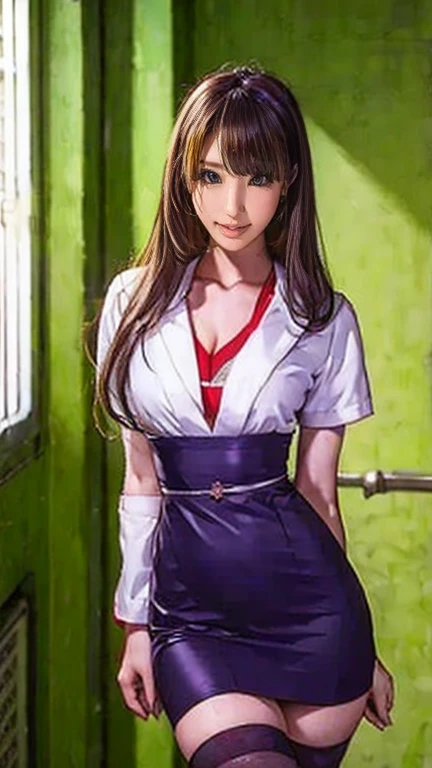     There are nurses in nurse uniforms in hospitals  、  black stockings in a dark prison  、 There is a nurse wearing   、   long hair、    Thin Waist  、    Big Chest in a Temple   、   and smile gently