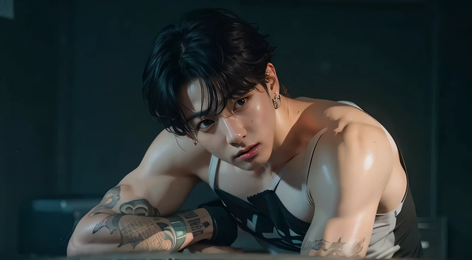 Jungkook BTS, of men , muscle t-shirt , and marked