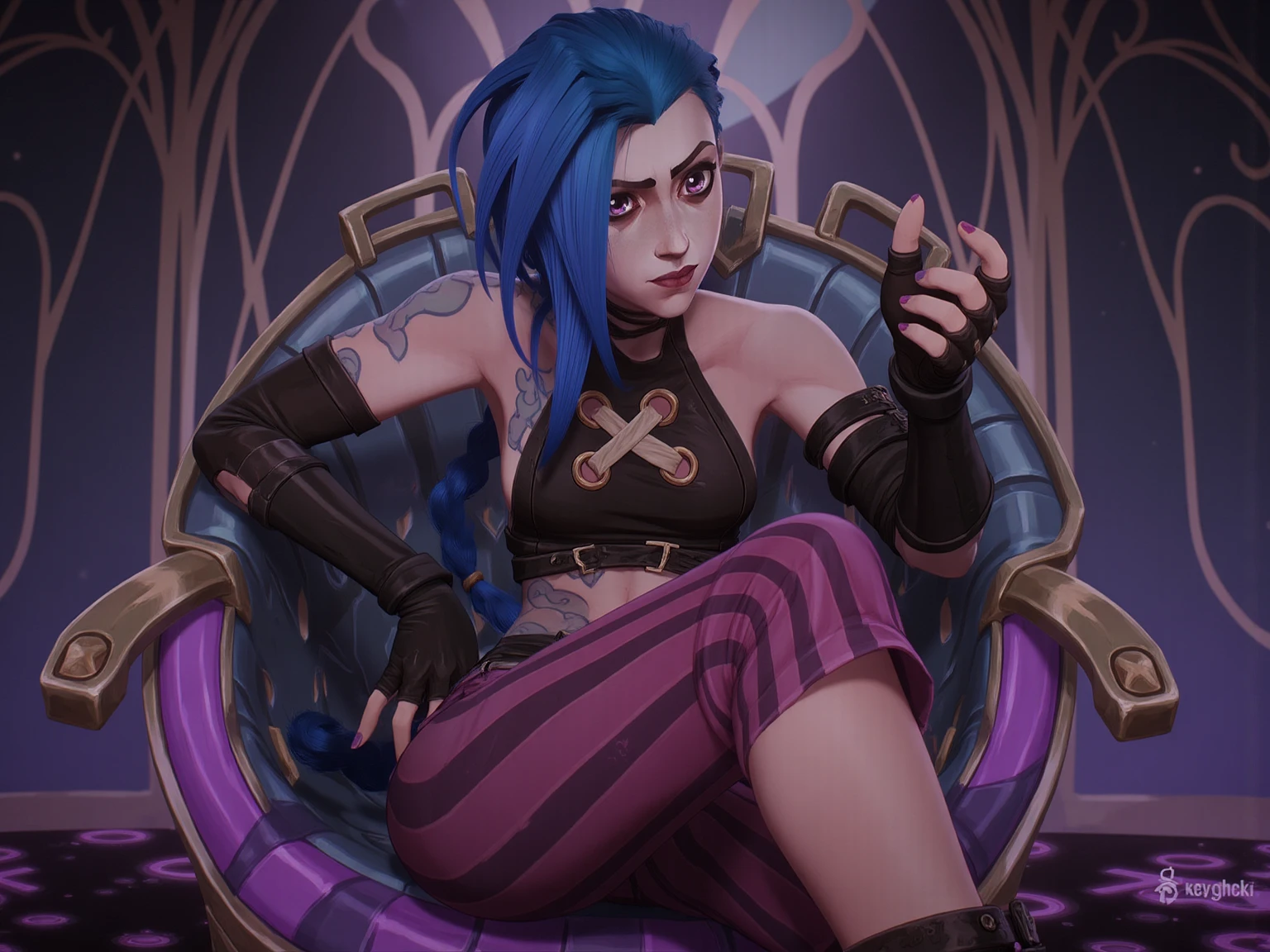 jinx style arcane ,pose sexy nu ,