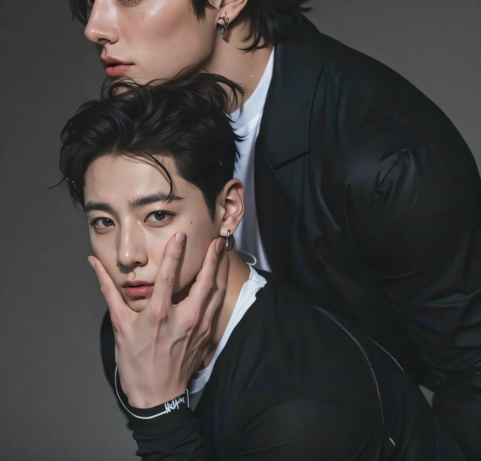 Jungkook BTS,  of men ,   muscle t-shirt , and marked