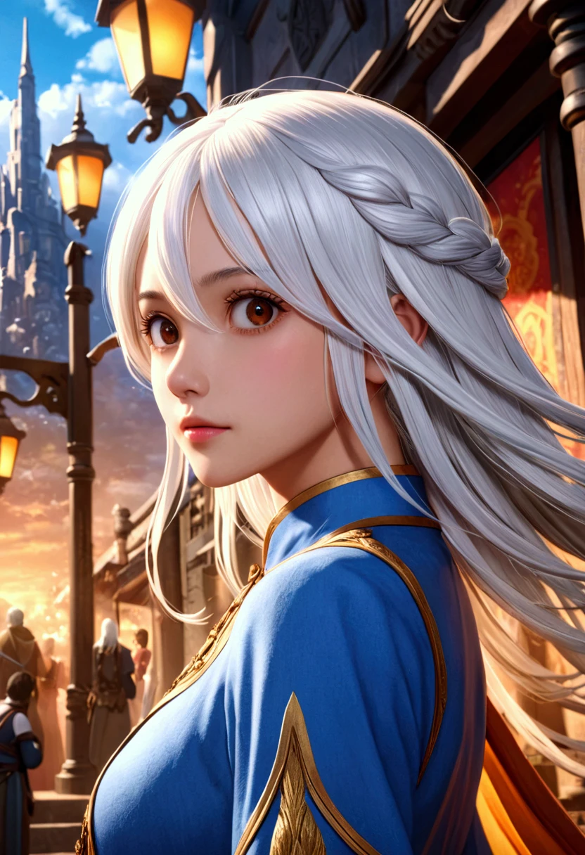  masterpiece,  better quality,  official art ,  Extremely detailed Cg Unity 8k wallpaper,  highly detailed ,  illustration, white hair, 