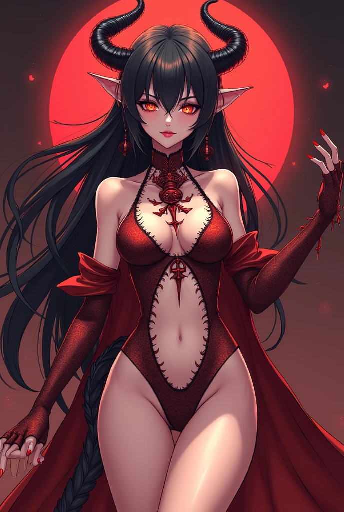 (mature woman:1.3), adult, solo, (white long hair:1.1), red eyes, medium breasts, (white short semi-transparent dress:1.1), open neckline, elf, fantasy, fireflies, night forest, (fabulous:1.1), (radiance:0.9), (underboob:1.2), (masterpiece), (high quality), (best quality), (detailed), hd, perfect lighting, detailed face, detailed body, gothic, 1980s style, satanic anime illustration of a (seductive Goth woman with pale white skin and straight black hair), corpse paint, dark gothic makeup, wearing bloody rose slip dress, cleavage, [downblouse], pentagram necklace,