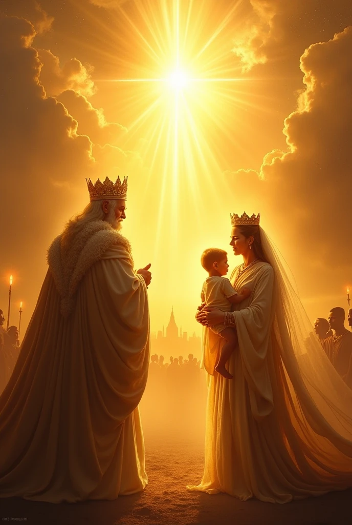 (photorealism:1.2), handsome Jesus Christ and virgin Mary carrying handsome baby Jesus, perfect real images, wearing the lime color of palace clothes and crown with light in their head and their heart spreading all over in the church, perfect Jesus Christ, perfect virgin Mary, perfect baby Jesus, real Jesus Christ, real virgin Mary, real baby Jesus, perfect five hands, perfect foot,perfect smiling face, elegant, soft lighting, many clouds, stand straight, realistic, intricate details, warm colors, by Earl Cornelio Necor