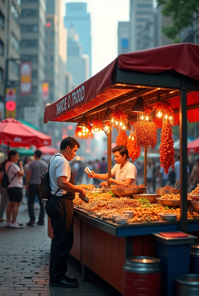 ((masterpiece, highest quality, Highest image quality, High resolution, photorealistic, Raw photo, Extremely detailed CG unified 8k wallpaper)), Street Food Stall, 