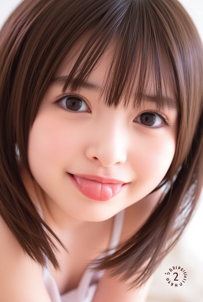  One Girl ,  high definition,  top quality,  very detailed,  twin tails、smile、oral invitation、舌を出す、