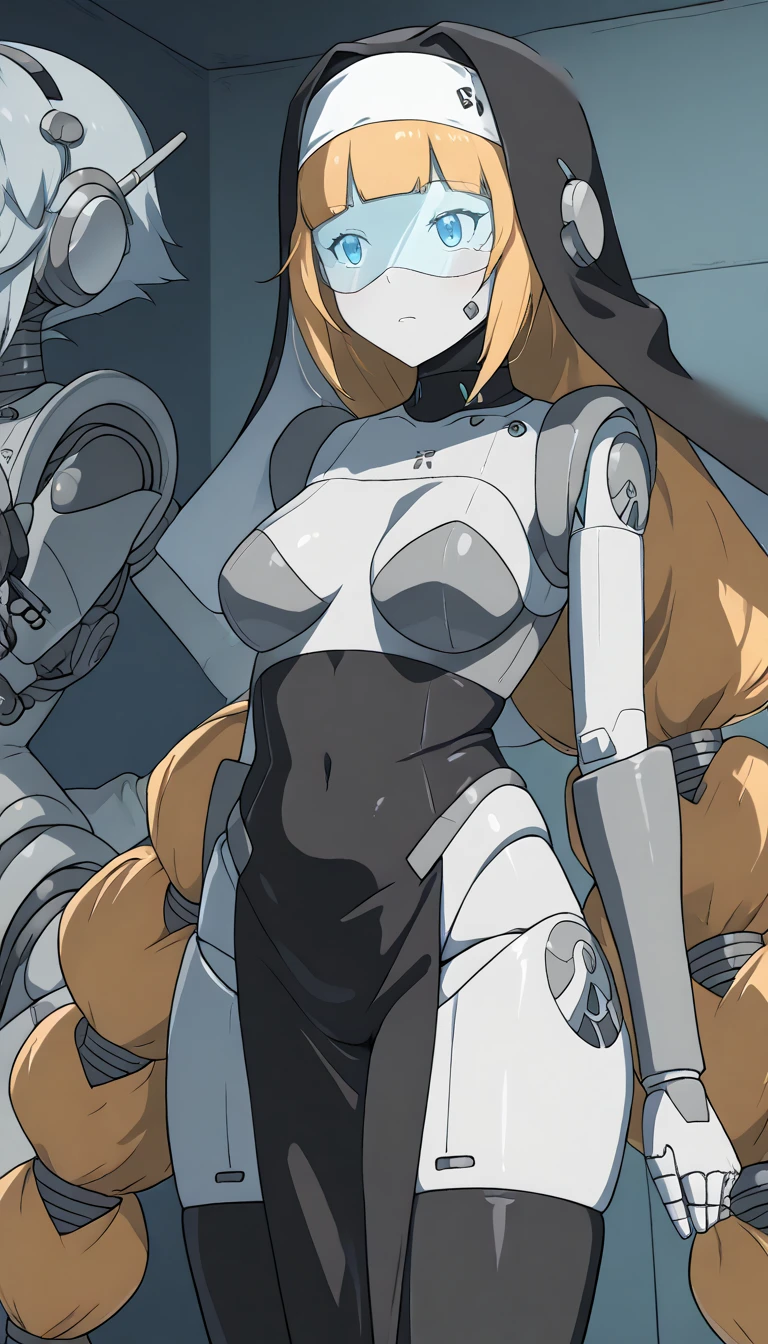Aeromorph, male, eurofighter typhoon, black sclera, white pupils, plane wings, plane tail, grey body, wearing a black thong with a giant bulge, standing in empty hangar, posing, alone,