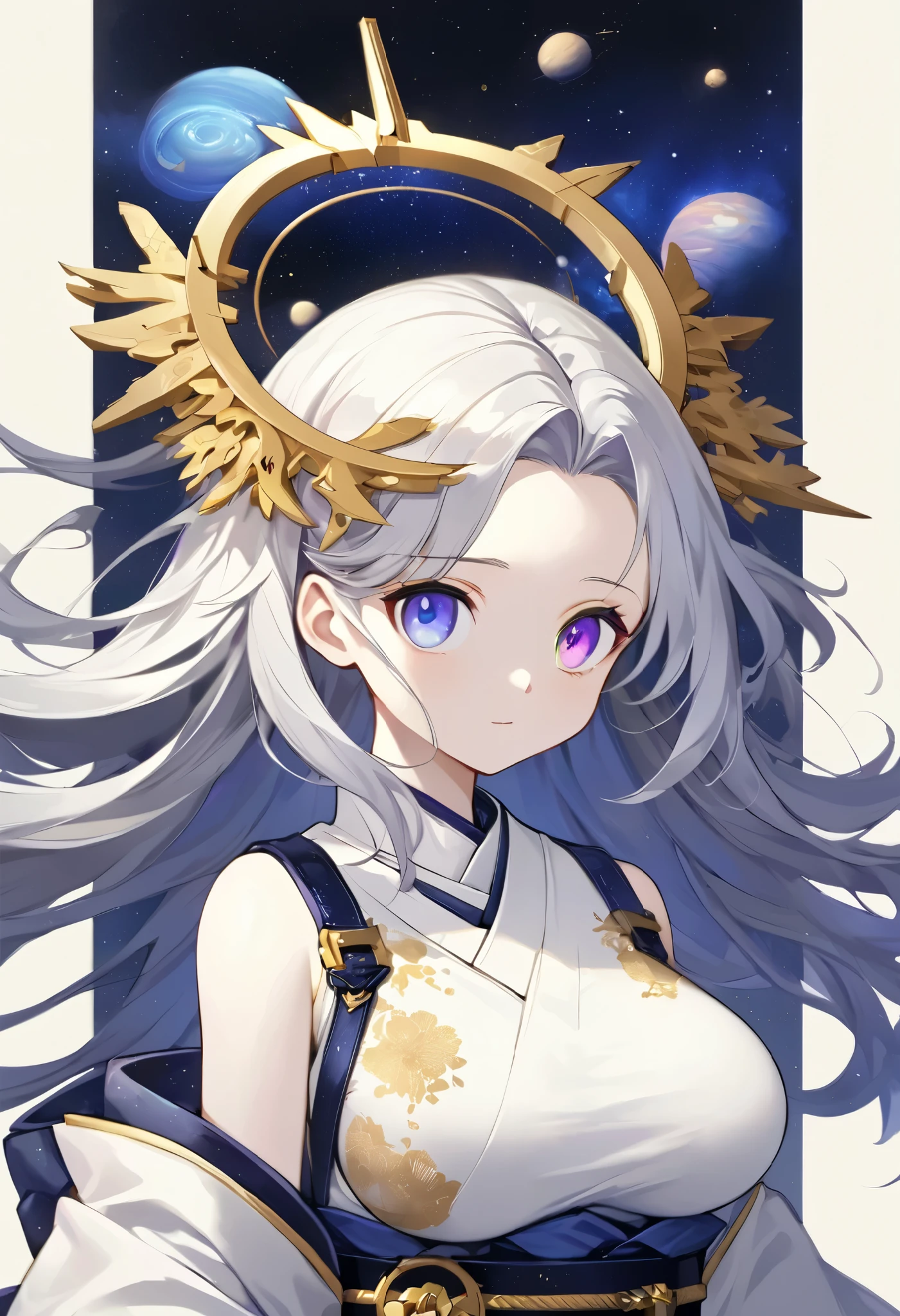 The color of the eyes is a complex shade of purple