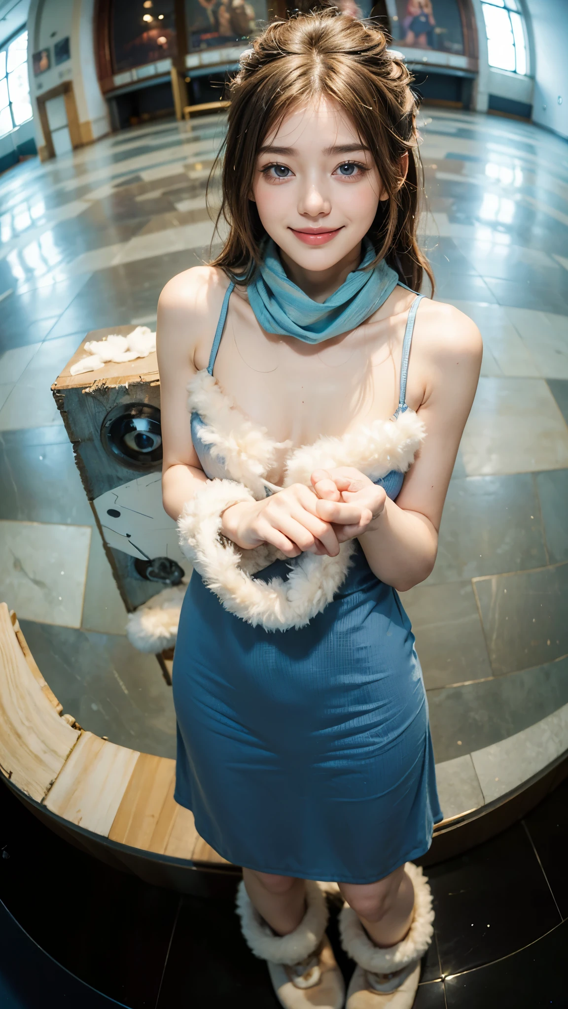 (8k), (best quality), (masterpiece:1.2), (realistic), (photorealistic:1.2), blonde woman, smile, ultra-detailed, woman group, naked on the (light blue garbage bag:1.3), lingerie, skimpy, collarbone, sexy, (chill out:1.3)