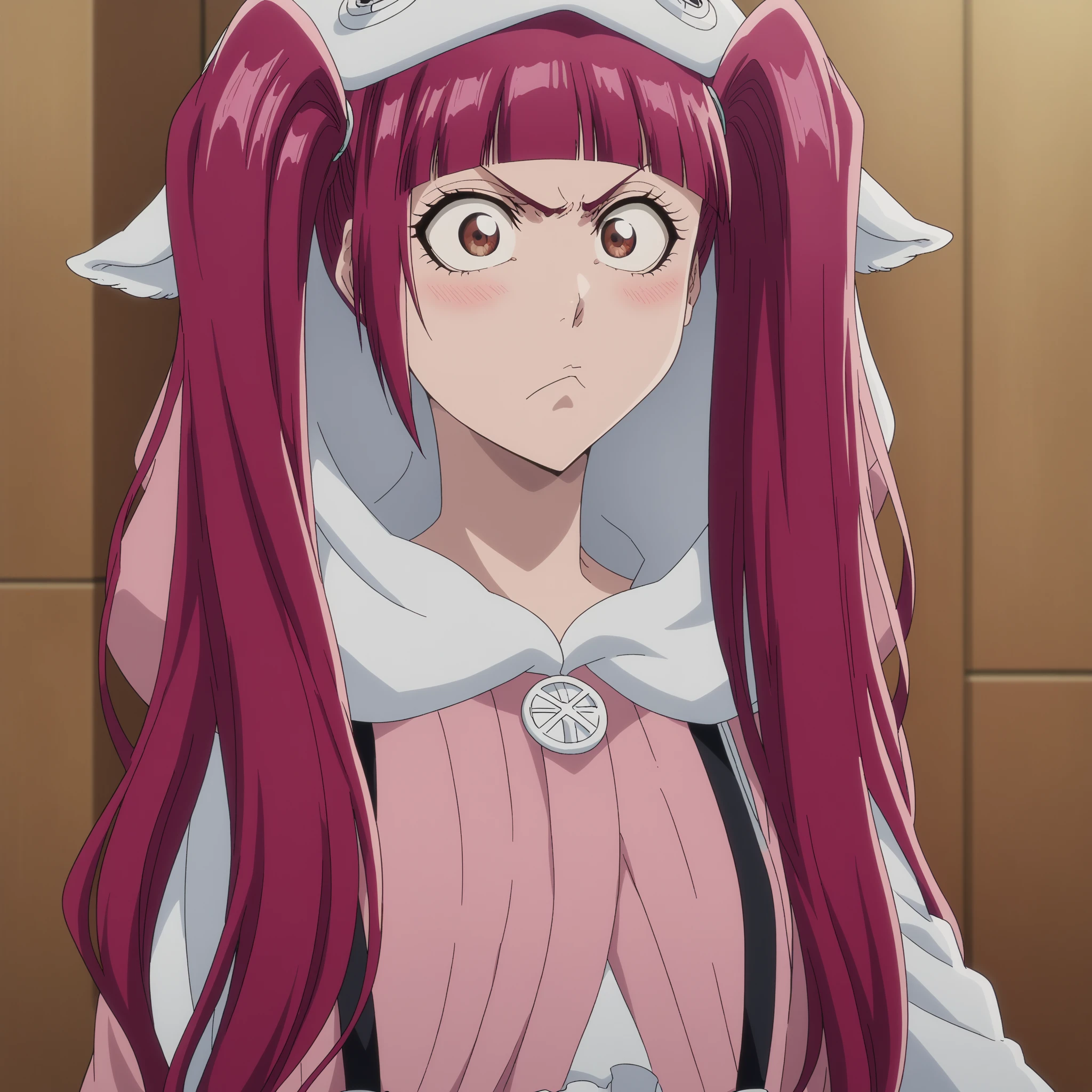 (Erza Scarlet - Fairy Tail),(high quality, Super detailed, 最high quality, Very detailed, beautiful, masterpiece:1.5),(Facial Realism:1.5),(Nsfw:1.5,Shirayuki Hime:1.5,Nose Hook:1.5,Default attire:1.5,Obscene and angry face,超Cross-eyed:1.5,Eyes up:1.5,ahegao:1.5),(Cyborg mecha monster helmet:1.5,Cyborg mecha monster suit:1.5),(Super strong super huge giant mean face:1.5,Cross-eyed:1.5),(Official photo,Real People,Default face),(Anna Kami:1.5,Nose Hook:1.5),masterpiece, 最high quality,Flat Chest,Kiss Gloss, Mischievous Smile,Cheek to Cheek, how,how around nose,orgasm, Happy,View your viewers,Ahegao,Open your mouth and breathe in,Sniffing a lot,Super strong, super huge nose,Ahegao,Open your mouth,Open your eyes,(Brainwashed,Super Smile,climax,Acme Face,(1boy,Gigantic Big Penis,Vacuum fellatio:1.5,Cum in nose),(Confused evil look:1.5),(maid, maid apron, maid headdress),