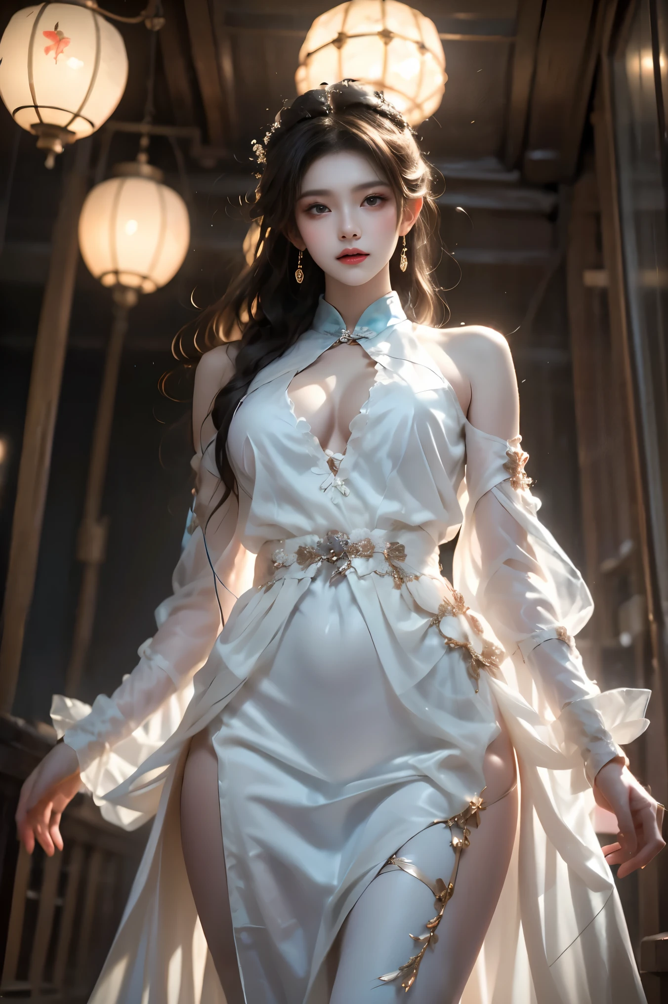 (Extremely detailed CG Unity 8K wallpaper),(masterpiece), (best quality), (Super detailed), (Best Illustration),(The best shadow), Cowboy shooting, (sharp eyeliner, Eyeshadow, Delicate eyes:1.1), (City background:1.2), ,rest , Module 3 (Girls' Frontline), ,