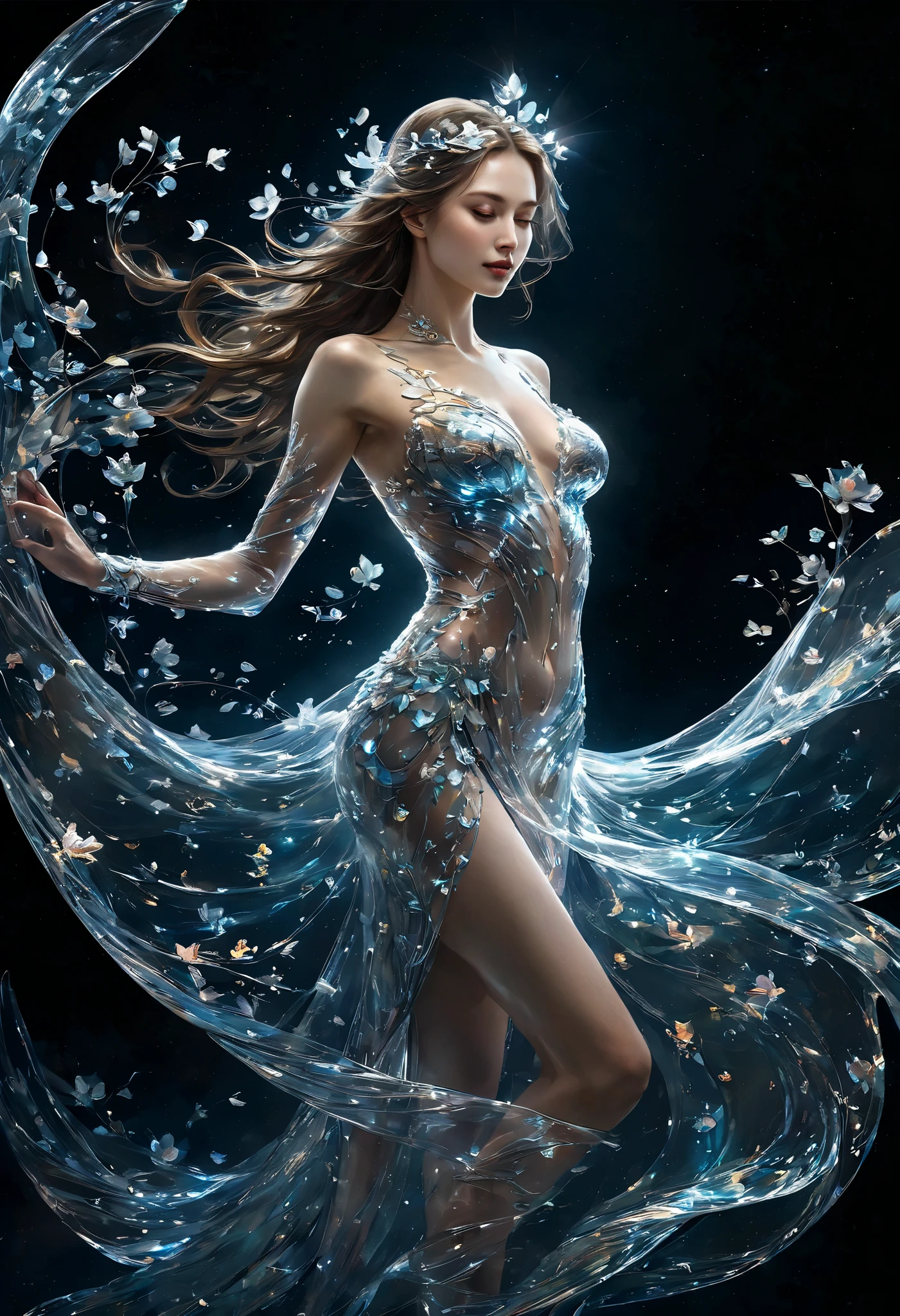 ( transparent petals (The figure of a shining woman )) . Award-winning works, PROFESSIONAL , very detailed