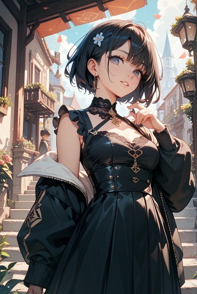 Detailed eyes, Perfect features, (masutepiece), (Best Quality:1.4), absurderes, [:Intricate details:0.2], Moist skin, Shiny skin, Glossy skin, (masuter piece, Best Quality, good quality:1.4), masuter piece, Intricate details, Smile, Smile, Smile, Hands close to the face、((face is vertical and short))