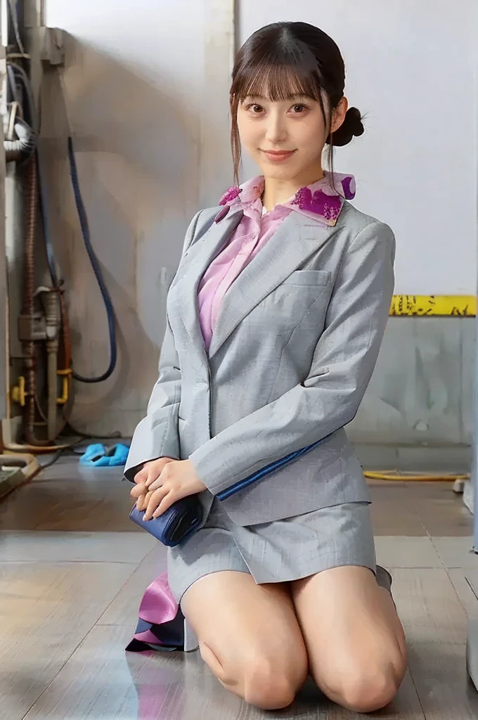 (8K、 highest quality、 masterpiece、 realistic、 Super detailed:1.3)、(Photoreal:1.2)、(((Bright shocking pink white tight suit、long sleeve、belt、body-fitting suit、white boots)))、((beautiful japanese woman))、one woman、straight long hair、Please let your hair down、Big breasts that are about to burst、very big breasts、smart body、smile、highly detailed face、fine eyes、looking at camera、bright pink power ranger costume、alone、(((high kick pose)))((sculpture installation))、at the factory