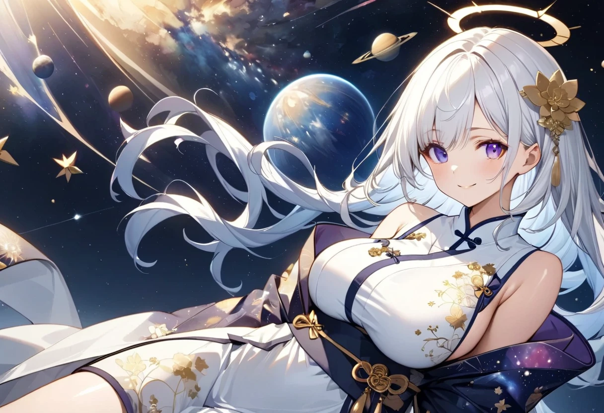 Highest quality, masterpiece, Ultra-high resolution, female、Super Breasts、Big Super Boobs、Ocup、Explosive、Middle handle、In underwear、Tiny bra that digs into your skin、Support your lower breast with your arms、Ball-shaped boobs、Breasts close to the valley、Gray Hair、美少female