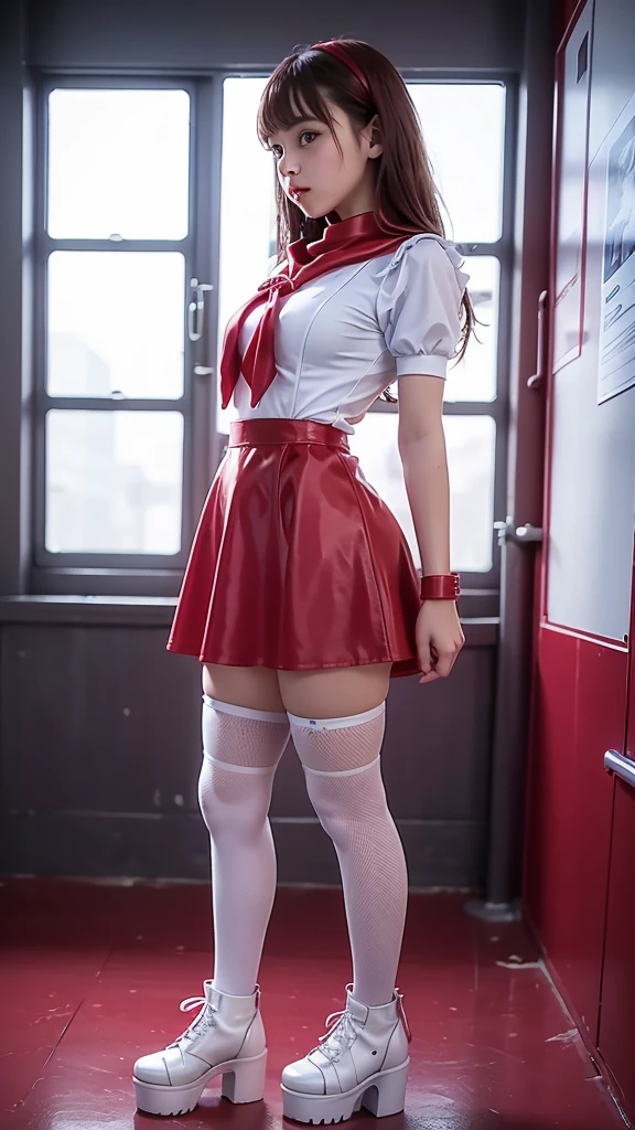 (NSFW), 1womanl, Solo, 24 year old, (cute  face), (Ideal ratio body proportions), ((a sailor suit)), ((Costumes must be worn)), Skirt lifted by the wind, The panties are visible in their entirety, panties focus, Long escalator, ((((Super close-up of buttocks)))), (((Point your butt at the camera))), stick out buttocks, Emphasize ass, Smiling smile, short-hair, Dark hair, small tits, A slender, Small buttocks, Skinny Legs, surrealism, Cinematic lighting, depth of fields, One-person viewpoint, F/1.8, 135 mm, nffsw, masutepiece, ccurate, Anatomically correct, Textured skin, Super Detail, high details, High quality, awardwinning, Best Quality, hight resolution, 8K