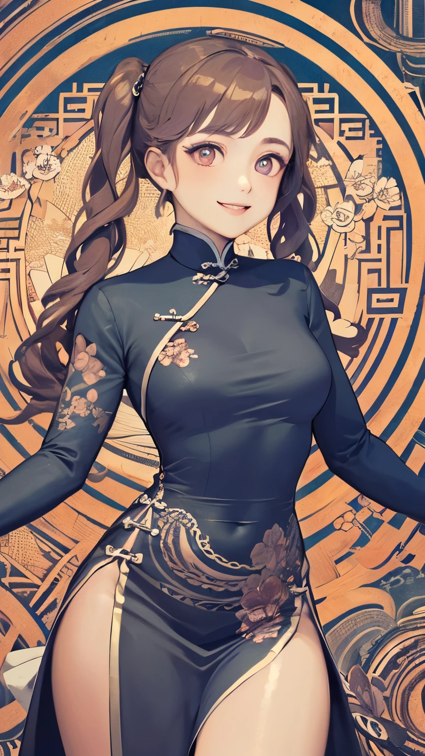 (Masterpiece, Top Quality, Best Quality, Official Art, Beautiful and Aesthetic:1.3), (1 Girl:1.3), Very Detailed, (Fractal Art:1.1), (Colorful:1.1), (Flower:1.3), Supreme Detail, (Zentangle:1.2), (Dynamic Pose), (Abstract Background:1.3), (Chinese dress:1.4), (Shiny Skin), (Many Colors:1.4), (smile:1.4),