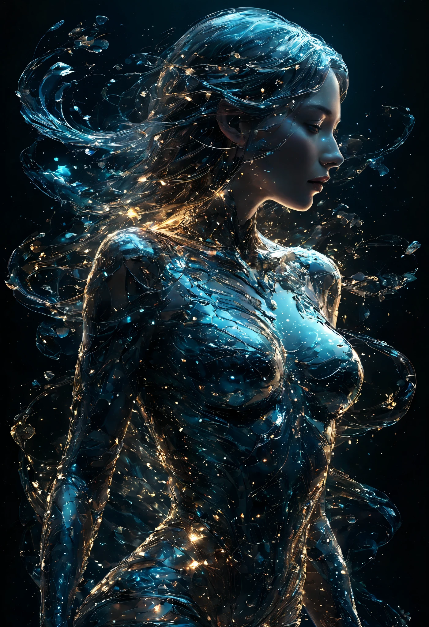 ( transparent petals (The figure of a shining woman )) . Award-winning works, PROFESSIONAL , very detailed