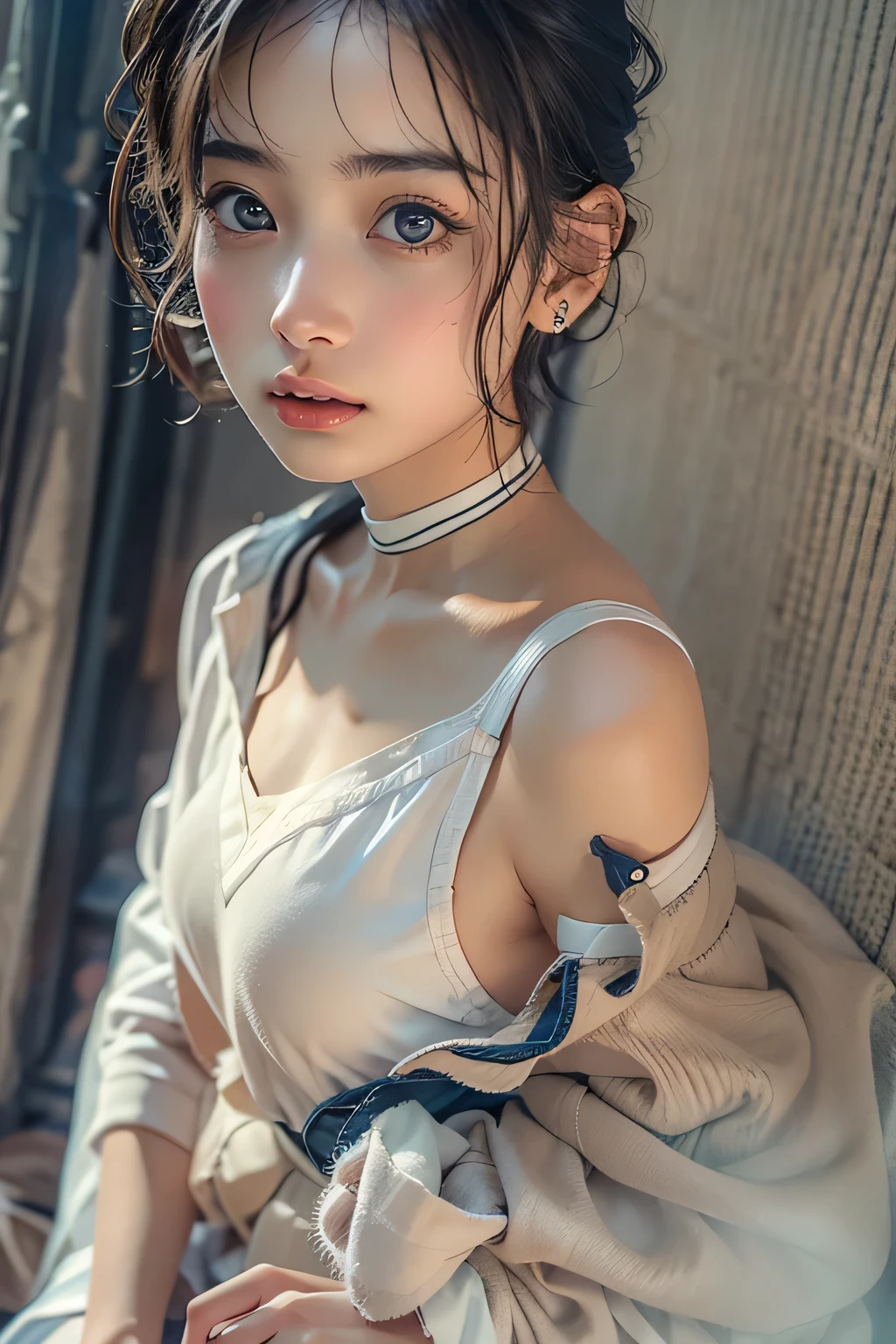 1girl, sleeveless dress, artist_name, bangs, bare_shoulders, blue_eyes, blue_hair, breasts, collarbone, frilled_shirt, frills, lips, looking_at_viewer, mole, multicolored_hair, off_shoulder, parted_lips, realistic, short hair, solo,aqua eyes,an extremely delicate and beautiful girl,an extremely delicate and beautiful,best quality,finely detail,bust,(Gradient blue|Pink:1.3),(anime face:1.5), <lora:koreanDollLikeness_v15:0.3>,<Pink hair:1.3), incredibly absurdres,(best quality, masterpiece: 1.1), portrait, cropped torso, straight-on, breasts, medium breasts, covered nipples, cleavage cutout, breasts out, areolae, rei no himo,light areolae, velvia
[pureerosface_v1:0.64],  <lora:overfitting03:0.7>