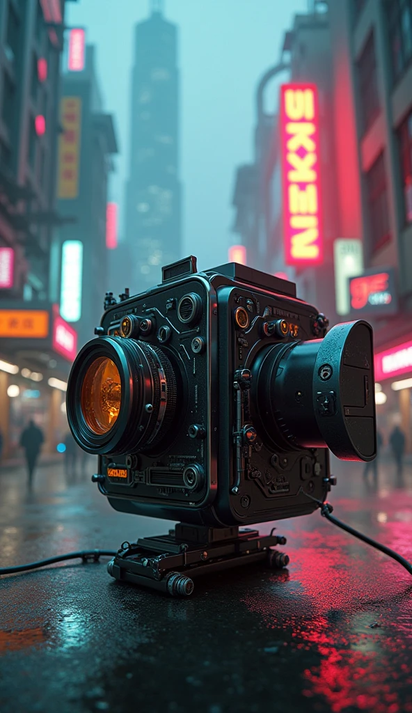 <lora:CyberpunkWorldXL:1>CyberpunkWorld canon, modulation, romantic
, cyberpunk, sci-fi, tech, 24mm, (analog, cinematic, film grain:1.3), Bokeh DOF, (Masterpiece:1.3) (best quality:1.2) (high quality:1.1)