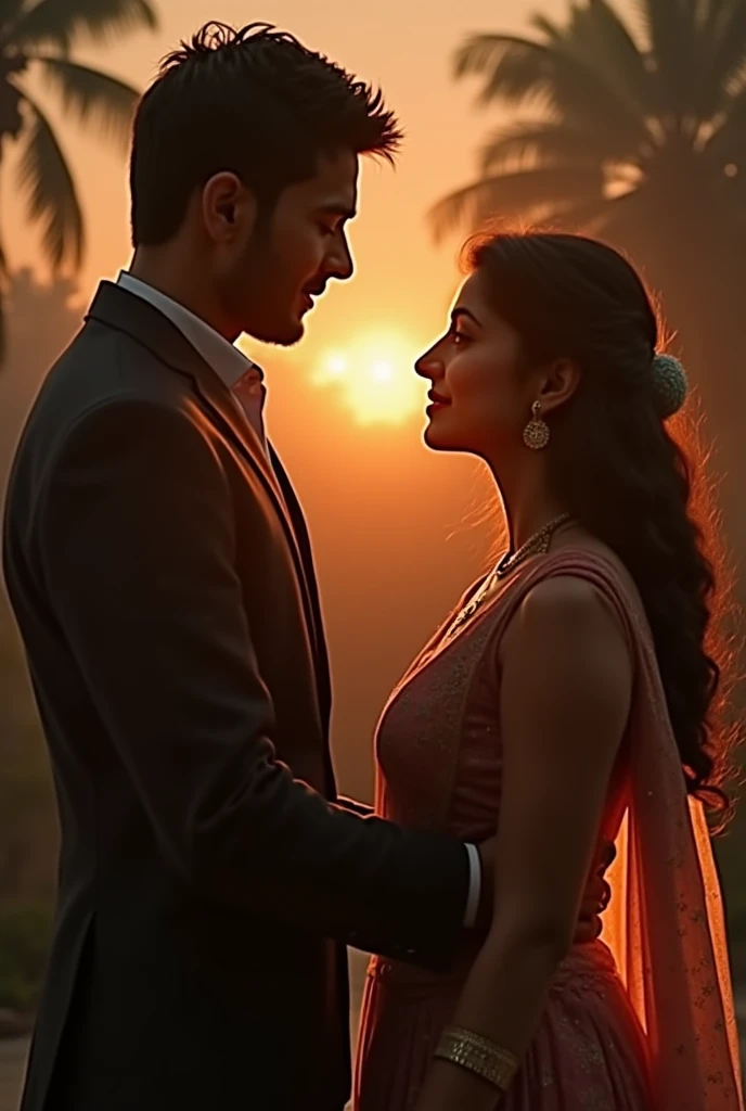 Ek occasion per ek couple ka photo sky colour green