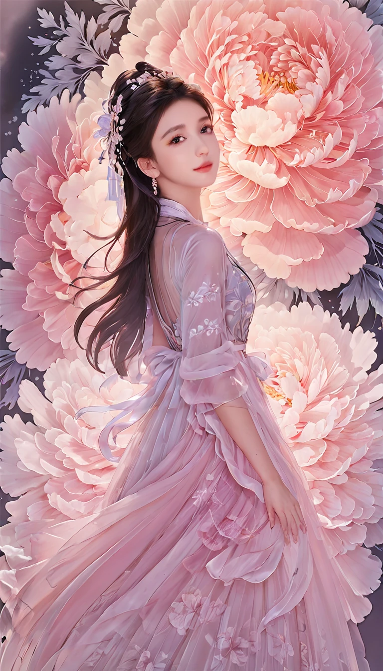 (masterpiece,best quality,Practical:1.2),1 Girl,Flower background,