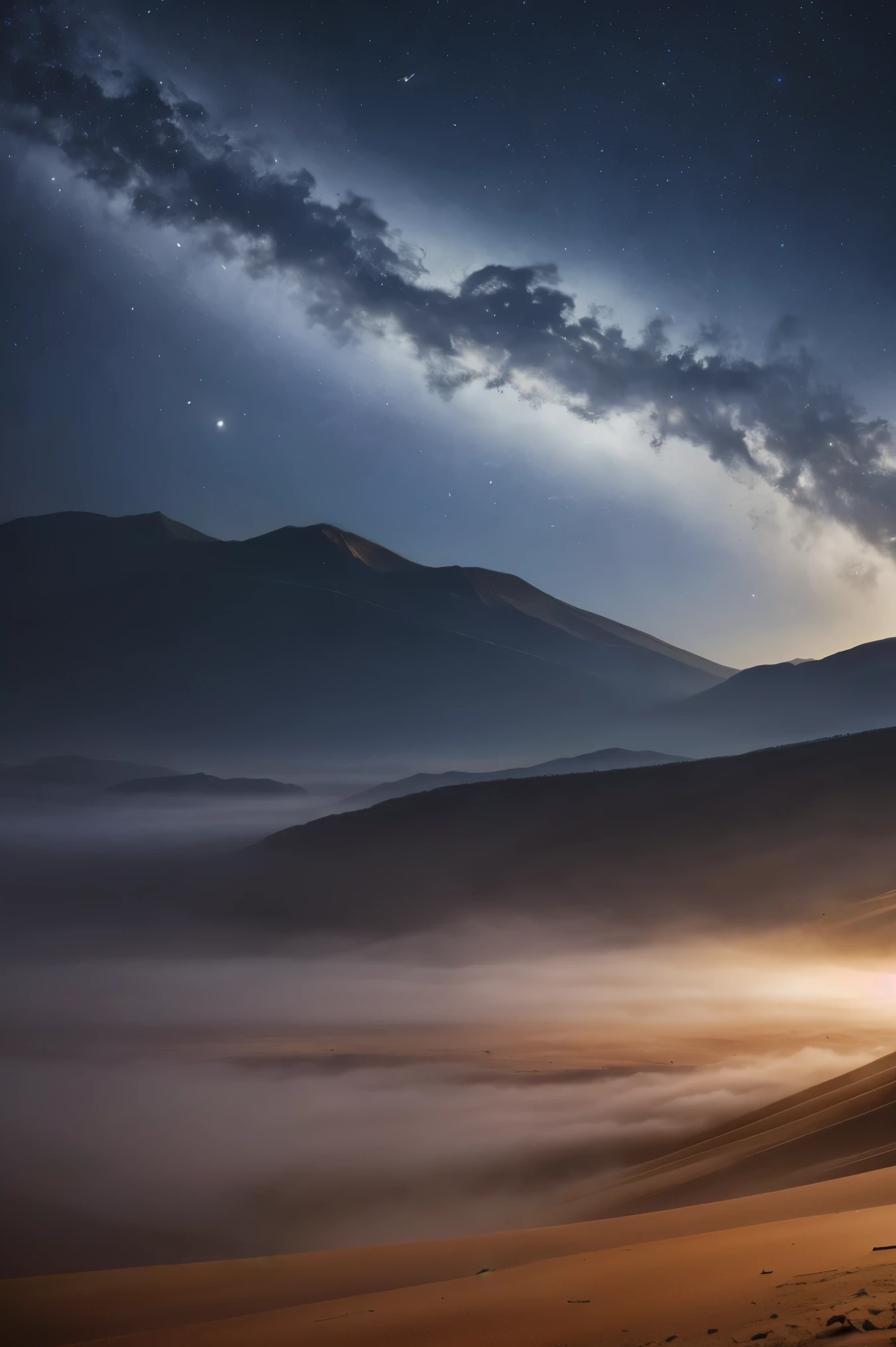 highdefinition images, カーブライト, アイボリーとレッドのクリエイティブなスプレーペイント, Shine, ディストピア・スリラー, Dramatic Half Moon Night, Dramatic Valley Shadows Under the Mountain, Cloudy Sandstorm Night, a lot of spheals, Masterpiece, high details, award winning, best quality, UHD, highres