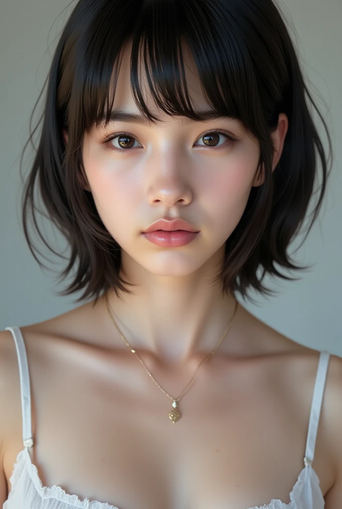 (( Japanese,   petite woman, Voluptuous women,  without makeup)), (  full body portrait  ,  black hair,  shorthair ,  very large breasts, Completely naked,  very dark pubic hair ),  white skin, Shiny, thin lips,  skinny, Body Type,  delicate and charming collarbone, 最 High Quality ,  RAW photos,  realistic, face,  very beautiful ,  cute,  The depth of the written boundary,  high definition, Super Details,   Details, Very   Details, extremely   Details eye and face, Sharp Eye,  sharp concentration, Cinema Lighting,  masterpiece, 最 High Quality ,16k,8k, beautiful,Get used to it, exquisite,extremely Get used to it, finely Get used to it,  High Quality , insanely Get used to it, ultra Get used to it, 超 high definition, 超 High Quality ,  beautiful face,  Japanese , nsfw,When naked , (Completely naked,cute girl, Thick Twin Tails:1.6),Cinema Lighting , Details,