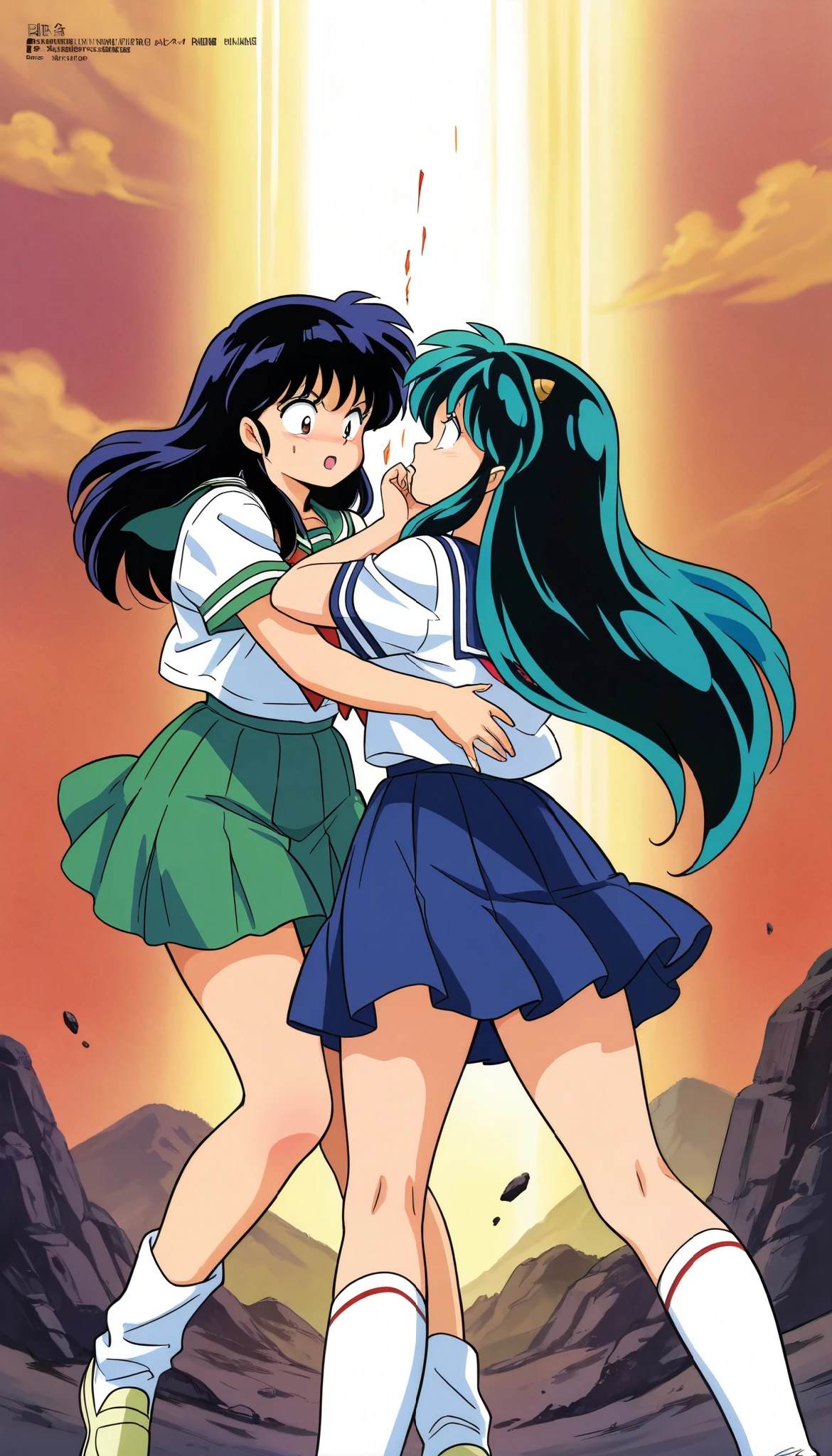 anime, 1 girl, sailor mercury, carried by transparent man, princess carry, (wounded, dirty:1.5), torn clothes, torn skirt, leotard, full body, expressionless, closed eyes, PStyl3, masterpiece, best quality, 8K, (light particles, glowing glitter from breast, heart:1.3)