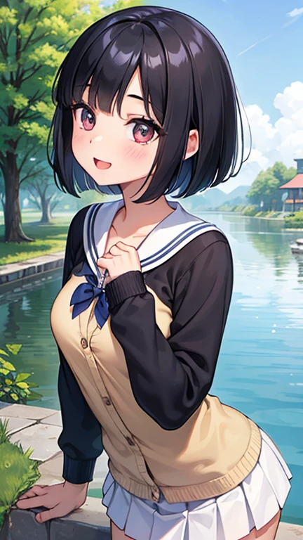 1female，35yo，Milf，long leges，Big breasts Thin waist，Slim，huge-breasted ，Pornographic exposure， solo，（Background with：bamboo forrest，lotuses，lotus flower，exteriors，Lotus Pond） She has short silver-white hair，standing on your feet，Sweat profusely，drenched all over the body，seen from the front， hair straight， mostly cloudy sky，（（（tmasterpiece），（Very detailed CG unity 8K wallpaper），best qualtiy，cinmatic lighting，detailed back ground，beatiful detailed eyes，Bright pupils，Black eyes，（Very fine and beautiful），（Beautiful and detailed eye description），ultra - detailed，tmasterpiece，）），facing at camera，A high resolution，ultra - detailed），revealing breasts，Bare genitals，  Bulge，legs are open，Raised sexy，Camel toes，Flushed complexion，Open-mouthed，frontage，high school senior，Sailor's cap（Wearing：Sailor uniform，Bare genitals，with no underpants，Athletic Sneakers）Full body photo，Show shoes
