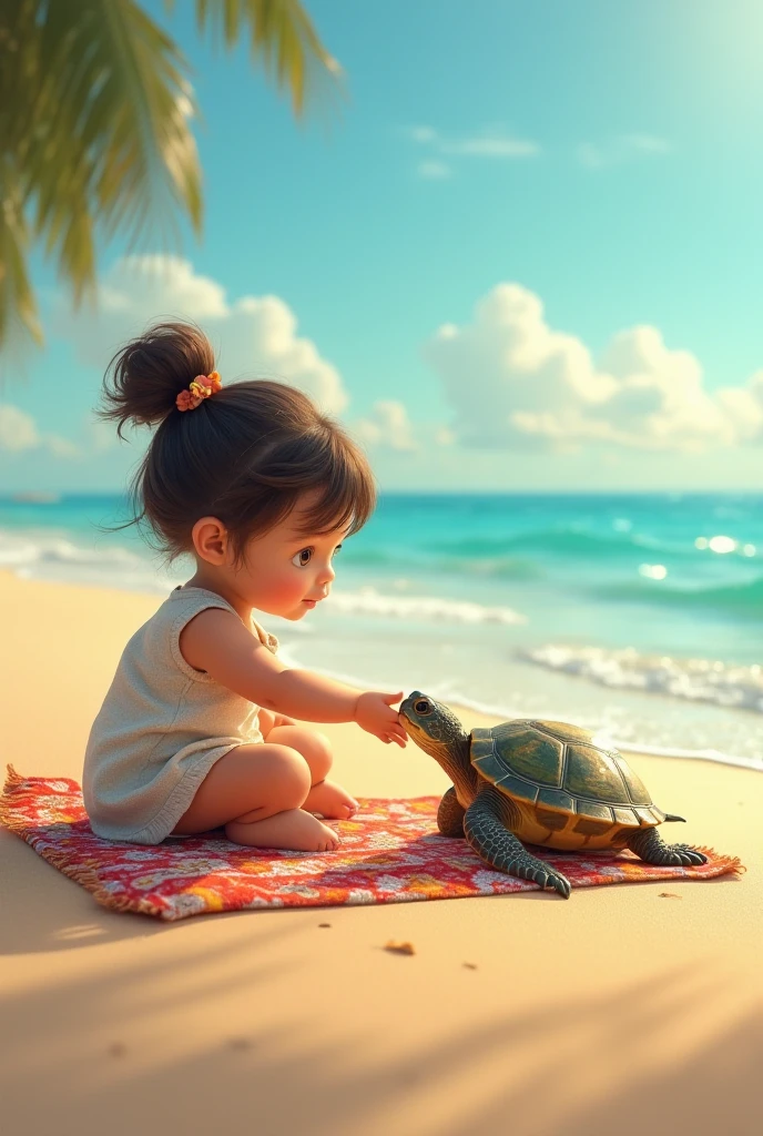 CHILD girl with a black bow and a black dress and TURTLE . , menina com cabelo castanho escuro, menina com cabelo castanho, fitas de cabelo preto, uma bela adolescente-idade, wearing hair bow, menina jovem, cabelo castanho e olhos grandes, foto de meio comprimento,
