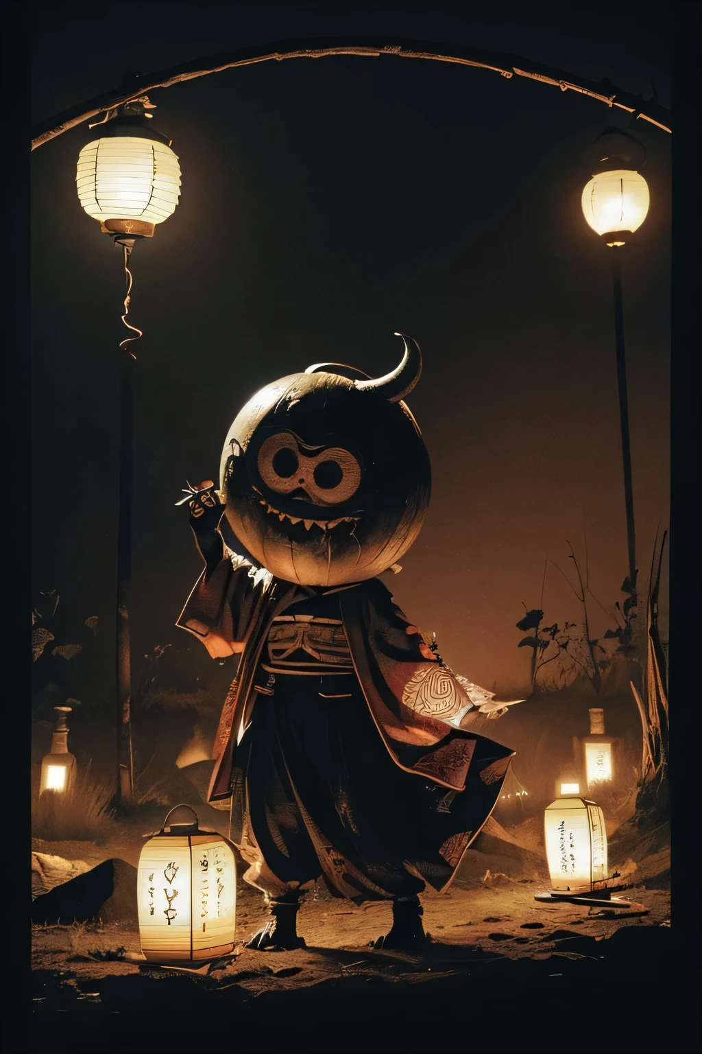 Primitive Worldview Arafed image of a person dressed in a costume and holding a lantern ...