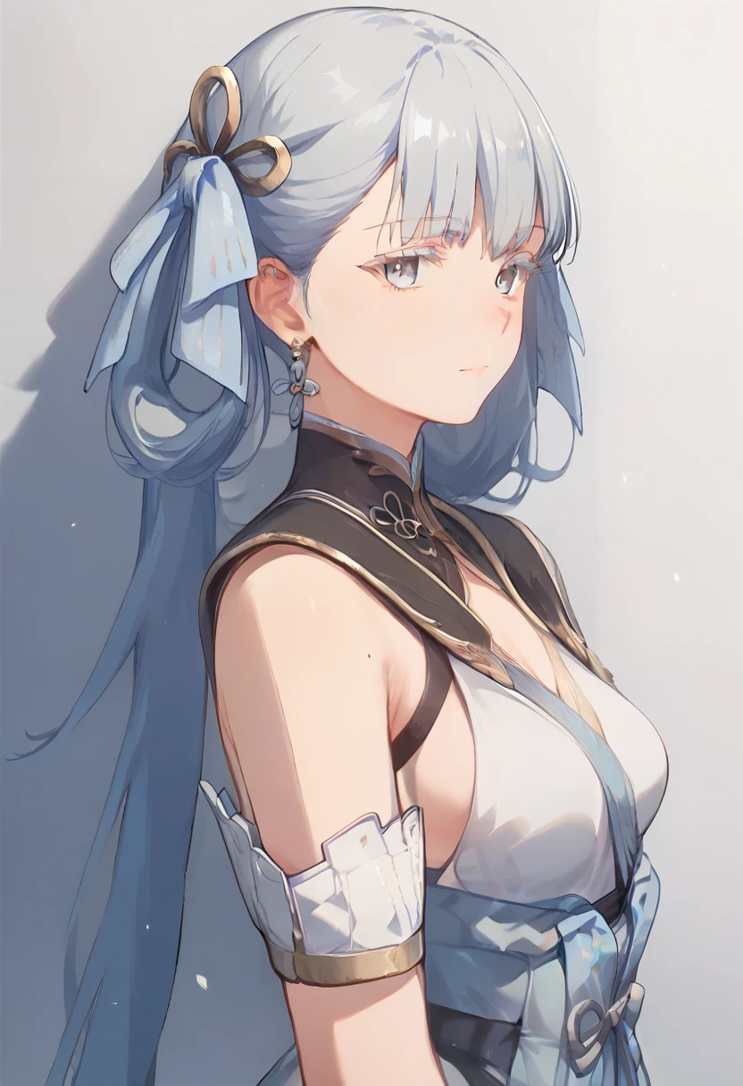 score_9,score_8_ up,score_7_ up,zPDXLxxx,zPDXL2, 1 girl,Alone, Medium Breasts,Jinshi_\(Wuthering Heights _Wave\), long hair, light blue hair, hair ornament, hair bow, blue bow , gray eyes,bangs, long hair,